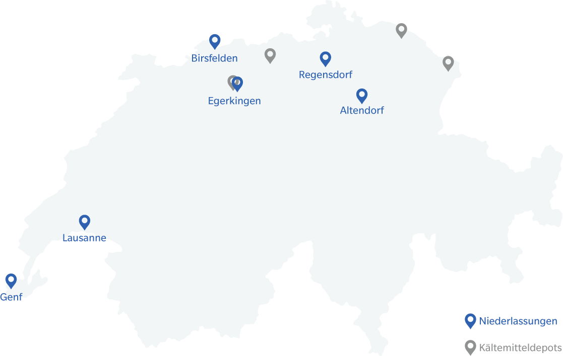 Carte des sites en Suisse  