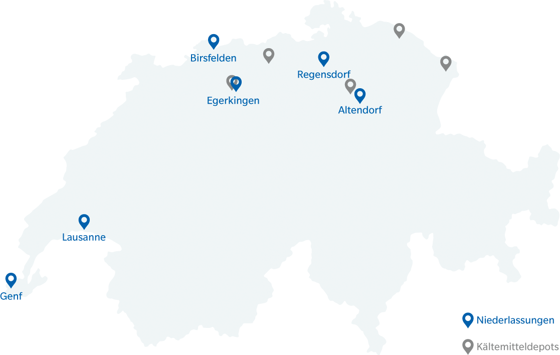 Karte Standorte Schweiz  